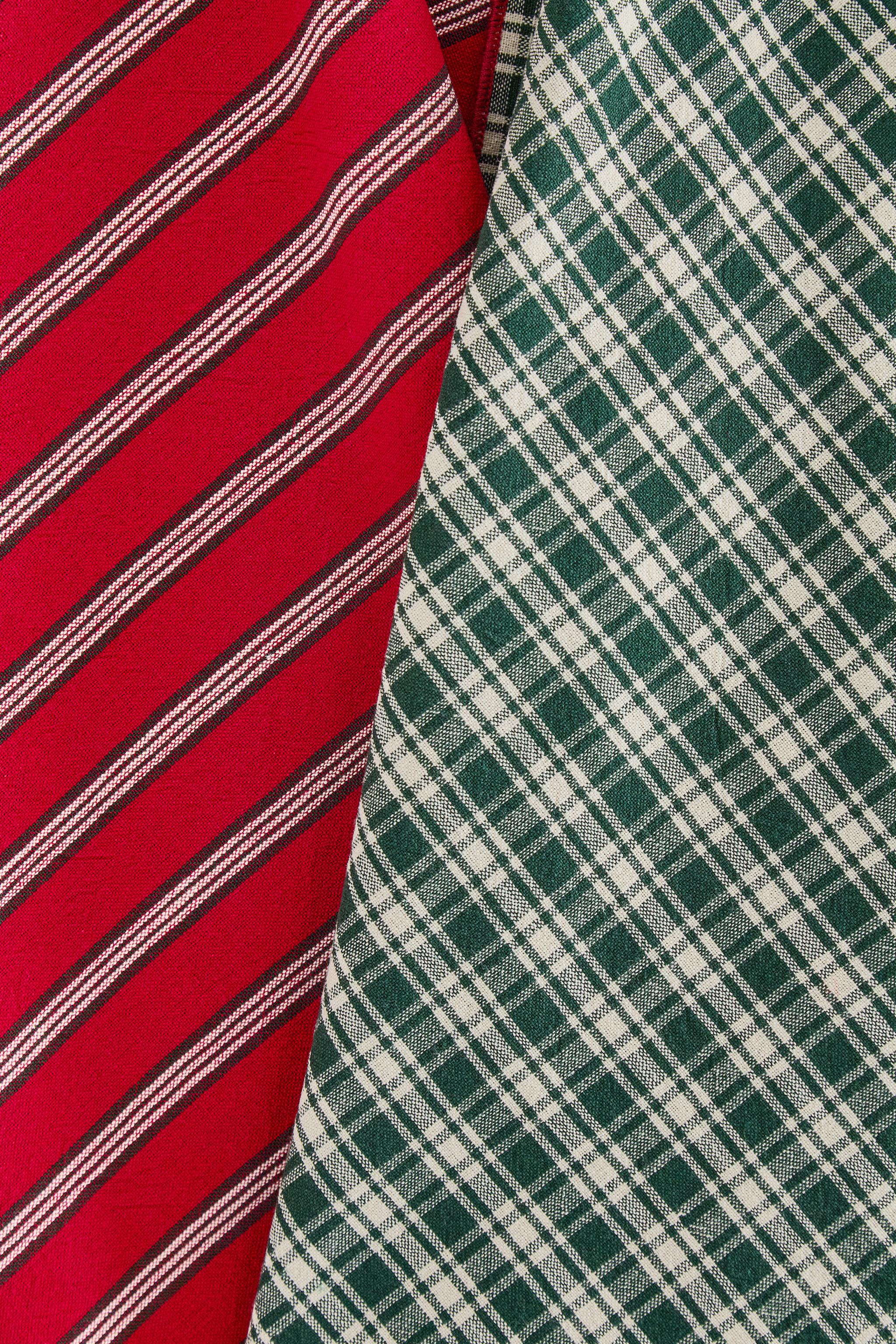 SET OF DYED COTTON CHRISTMAS KITCHEN TOWELS (SET OF 2)